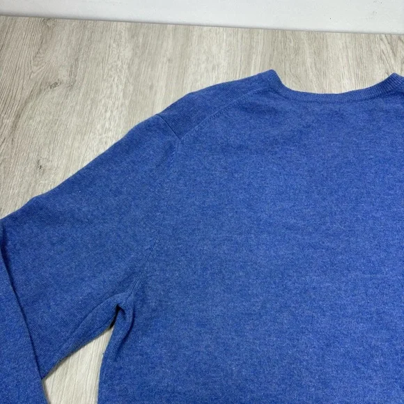 2 Daniel Cremieux Sweater Mens Large Black Cashmere V Neck Classic Pullover Blue - Picture 7 of 16